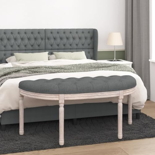 Teenpull Sitzbank Dunkelgrau, 110,5x45x49 cm, Polsterbank aus Stoff, robust, vielseitig, für Flur, Wohnzimmer, Schlafzimmer von Teenpull
