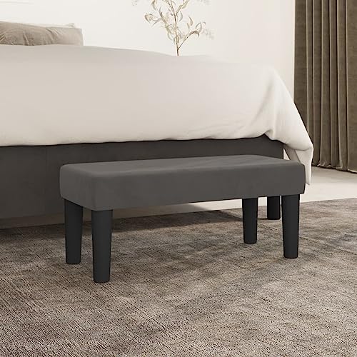 Teenpull Sitzbank Dunkelgrau, 70x30x30 cm, Samt gepolstert, Bequeme Sitzgelegenheit für Flur, Schlafzimmer oder Wohnzimmer, vielseitig einsetzbar von Teenpull