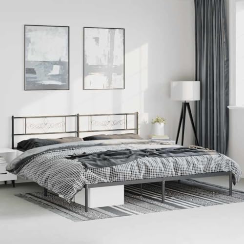 Teenpull Stabiles Doppelbett Bettgestell mit Kopfteil aus pulverbeschichtetem Metall, Schwarz, 193x203 cm, inklusive Lattenrost für Schlafzimmer, robuste Möbel Basis, ideal für Matratzen Teenpull Stabiles Doppelbett Bettgestell mit Kopfteil aus pulverbeschichtetem Metall, Schwarz, 193x203 cm, inklusive Lattenrost für Schlafzimmer, robuste Möbel Basis, ideal für Matratzen von Teenpull