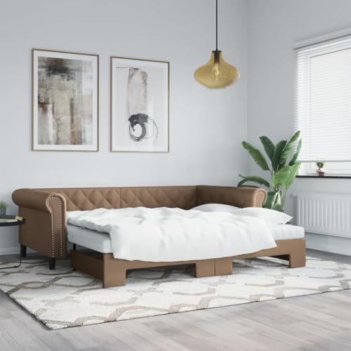 Teenpull Tagesbett Ausziehbar Cappuccino 90x200 cm Kunstleder Gepolstertes Schlafsofa mit Robustem Metallrahmen Holz Plattform für Gästezimmer Schlafzimmer Wohnzimmer Möbel Teenpull Tagesbett Ausziehbar Cappuccino 90x200 cm Kunstleder Gepolstertes Schlafsofa mit Robustem Metallrahmen Holz Plattform für Gästezimmer Schlafzimmer Wohnzimmer Möbel von Teenpull