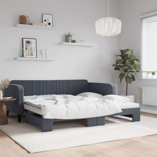 Teenpull Tagesbett Ausziehbar Dunkelgrau 100x200 cm Samt, Modernes Schlafsofa mit robustem Rahmen, platzsparendes Gästebett für Wohn- & Schlafzimmer Teenpull Tagesbett Ausziehbar Dunkelgrau 100x200 cm Samt, Modernes Schlafsofa mit robustem Rahmen, platzsparendes Gästebett für Wohn- & Schlafzimmer von Teenpull