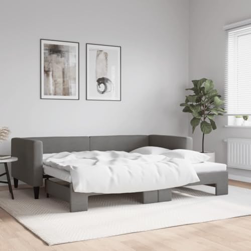 Teenpull Tagesbett Ausziehbar Dunkelgrau 90x190 cm Stoffbezug, Vielseitiges Schlafsofa mit Robustem Holz-Metall-Rahmen für Gästezimmer und Wohnzimmer Teenpull Tagesbett Ausziehbar Dunkelgrau 90x190 cm Stoffbezug, Vielseitiges Schlafsofa mit Robustem Holz-Metall-Rahmen für Gästezimmer und Wohnzimmer von Teenpull