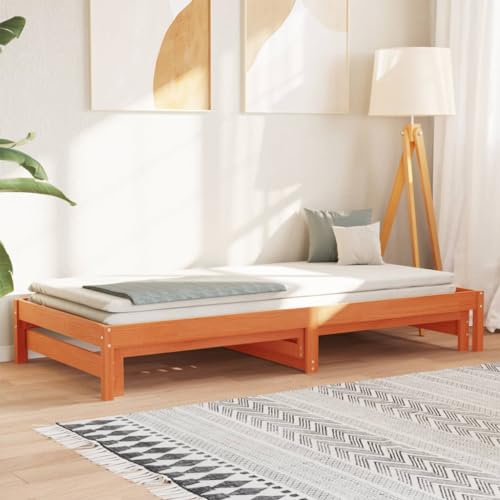 Teenpull Tagesbett Ausziehbar Wachsbraun 90x190 cm Massivholz Kiefer, Robustes Bettgestell, vielseitiges Schlafsofa Möbelstück mit Plattform für Gäste, platzsparender Bettrahmen Teenpull Tagesbett Ausziehbar Wachsbraun 90x190 cm Massivholz Kiefer, Robustes Bettgestell, vielseitiges Schlafsofa Möbelstück mit Plattform für Gäste, platzsparender Bettrahmen von Teenpull
