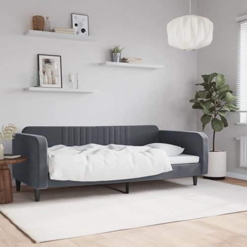 Teenpull Tagesbett Dunkelgrau 100x200 cm Samt, Modernes Schlafsofa mit Robustem Metall- & Massivholzrahmen, Bequemes Polsterbett für Wohn- & Schlafzimmer Teenpull Tagesbett Dunkelgrau 100x200 cm Samt, Modernes Schlafsofa mit Robustem Metall- & Massivholzrahmen, Bequemes Polsterbett für Wohn- & Schlafzimmer von Teenpull