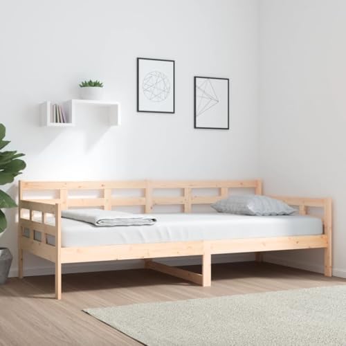 Teenpull Tagesbett Massivholz Kiefer 90x200 cm, Stabiler Bettenrahmen als Schlafsofa und Gästebett, Robuste Basis für Schlafzimmer, Multifunktionales Möbelstück mit Lattenrost von Teenpull