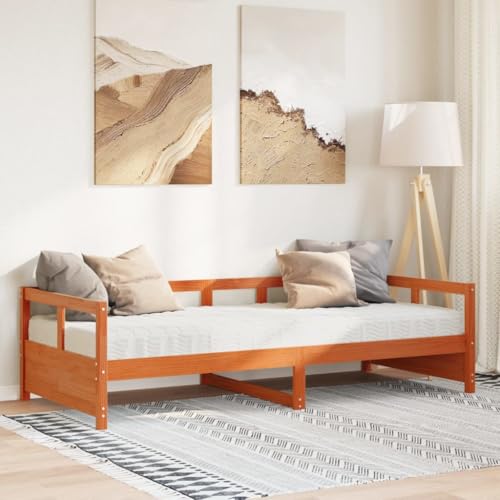 Teenpull Tagesbett Schlafsofa mit 2 Matratzen, Massivholz Kiefer Bettgestell 90x190 cm, Wachsbraun 2-in-1 Möbel für Wohn- & Schlafzimmer, stabile Basis mit Lattenrost für Gästebett Teenpull Tagesbett Schlafsofa mit 2 Matratzen, Massivholz Kiefer Bettgestell 90x190 cm, Wachsbraun 2-in-1 Möbel für Wohn- & Schlafzimmer, stabile Basis mit Lattenrost für Gästebett von Teenpull