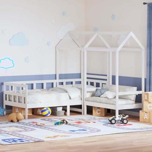 Teenpull Tagesbett Set mit Dach Weiß 80x200 cm aus Massivholz Kiefer, vielseitiges Schlafsofa mit Lattenrost und Stauraum, stabiles Bettgestell für Kinderzimmer oder Gästezimmer, modernes Möbelstück Teenpull Tagesbett Set mit Dach Weiß 80x200 cm aus Massivholz Kiefer, vielseitiges Schlafsofa mit Lattenrost und Stauraum, stabiles Bettgestell für Kinderzimmer oder Gästezimmer, modernes Möbelstück von Teenpull