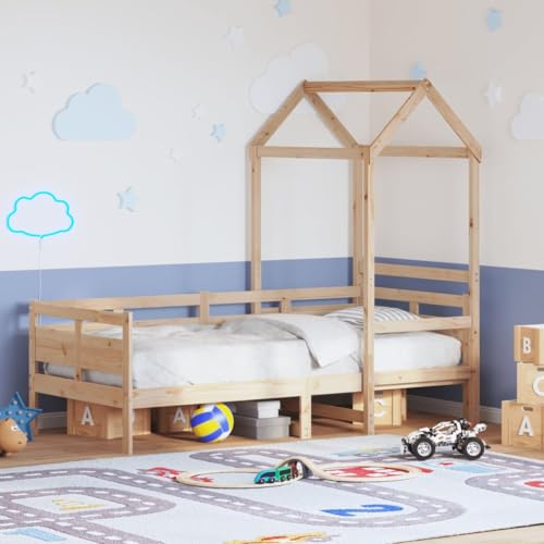 Teenpull Tagesbett mit Dach 80x200 cm aus massivem Kiefernholz, vielseitiges Funktionsbett für Schlafzimmer und Wohnzimmer, Robustes Design mit Stauraum Teenpull Tagesbett mit Dach 80x200 cm aus massivem Kiefernholz, vielseitiges Funktionsbett für Schlafzimmer und Wohnzimmer, Robustes Design mit Stauraum von Teenpull
