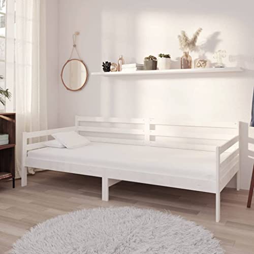 Teenpull Tagesbett mit Matratze 90x200 cm, Weißes Kiefer Massivholz Bettrahmen, Multifunktionales Schlafsofa für Gästezimmer, Robustes Möbelstück mit Lattenrost als stabile Basis Teenpull Tagesbett mit Matratze 90x200 cm, Weißes Kiefer Massivholz Bettrahmen, Multifunktionales Schlafsofa für Gästezimmer, Robustes Möbelstück mit Lattenrost als stabile Basis von Teenpull