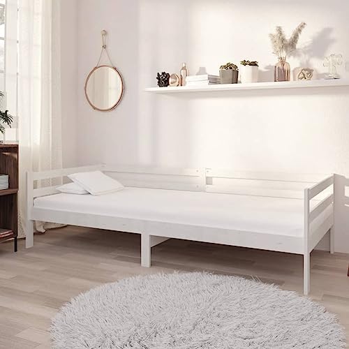Teenpull Tagesbett mit Matratze 90x200 cm Weiß Kiefer Massivholz, Robustes Bettgestell für Schlafzimmer Gästezimmer, bequemes Schlafsofa Teenpull Tagesbett mit Matratze 90x200 cm Weiß Kiefer Massivholz, Robustes Bettgestell für Schlafzimmer Gästezimmer, bequemes Schlafsofa von Teenpull
