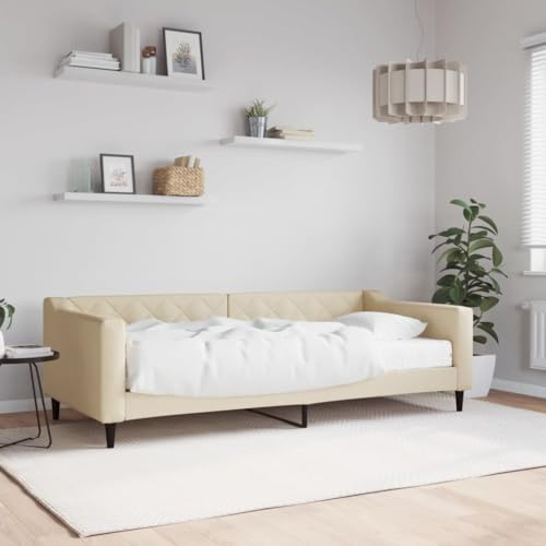 Teenpull Tagesbett mit Matratze Creme 90x200 cm, gepolstertes Schlafsofa, Robustes Bettgestell aus Holz Metall, für Wohnzimmer Möbel, vielseitiges Einzelbett Rahmen Plattform Teenpull Tagesbett mit Matratze Creme 90x200 cm, gepolstertes Schlafsofa, Robustes Bettgestell aus Holz Metall, für Wohnzimmer Möbel, vielseitiges Einzelbett Rahmen Plattform von Teenpull