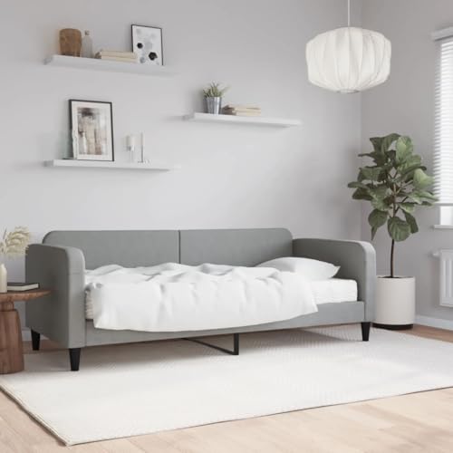Teenpull Tagesbett mit Matratze Hellgrau 80x200 cm, vielseitiges Schlafsofa aus Stoff mit robuster Holz-Metall-Konstruktion für Wohn- und Schlafzimmer Teenpull Tagesbett mit Matratze Hellgrau 80x200 cm, vielseitiges Schlafsofa aus Stoff mit robuster Holz-Metall-Konstruktion für Wohn- und Schlafzimmer von Teenpull