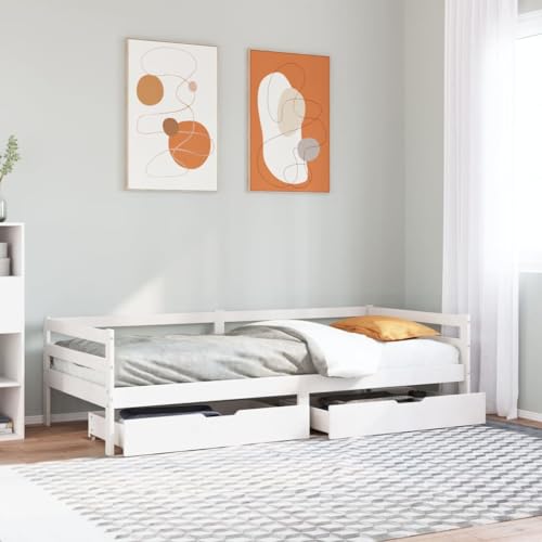 Teenpull Tagesbett mit Schubladen 90x200 cm, Massivholz Kiefer Weiß, Multifunktionales Schlafsofa für Gästezimmer und Kinderzimmer mit Stauraum Teenpull Tagesbett mit Schubladen 90x200 cm, Massivholz Kiefer Weiß, Multifunktionales Schlafsofa für Gästezimmer und Kinderzimmer mit Stauraum von Teenpull