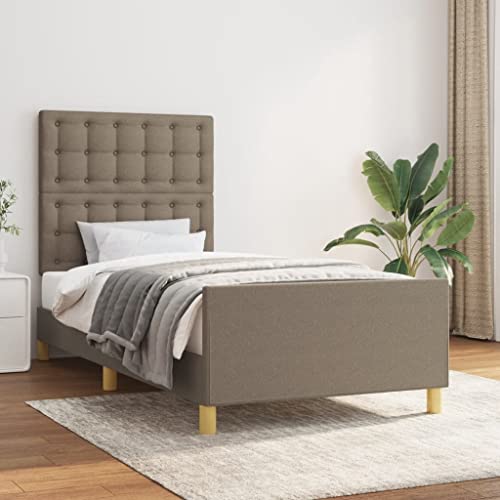 Teenpull Taupe Stoff Bettgestell 100x200 cm, Polsterbett Rahmen mit Höhenverstellbarem Kopfteil für Erholsamen Schlaf und Stabile Unterstützung, Robuste Schlafzimmer Möbel Basis ohne Matratze Teenpull Taupe Stoff Bettgestell 100x200 cm, Polsterbett Rahmen mit Höhenverstellbarem Kopfteil für Erholsamen Schlaf und Stabile Unterstützung, Robuste Schlafzimmer Möbel Basis ohne Matratze von Teenpull