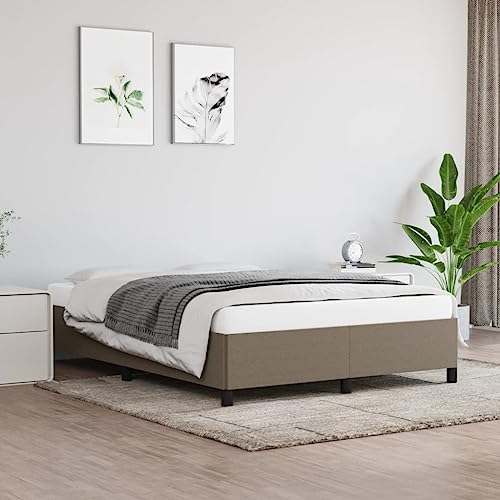 Teenpull Taupe Stoff Polsterbettgestell 140x200 cm, Robustes langlebiges Bettrahmen mit Kopfteil, Moderne Plattform Basis für erholsamen Schlaf, ohne Matratze von Teenpull