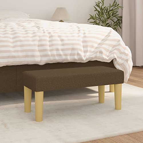 Teenpull Upholstered Bench, Dark Brown, 70x30x30 cm, Comfortable Seating for Entryway, Bedroom, Living Room von Teenpull