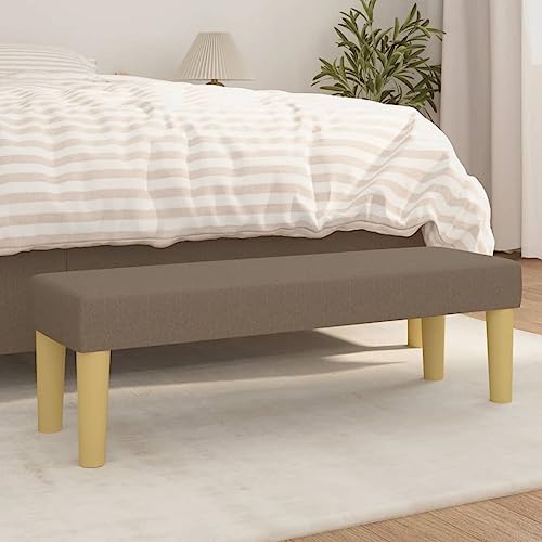 Teenpull Upholstered Bench Taupe, 100x30x30 cm, Fabric, Comfortable Seating for Entryway, Dining Nook, Living Room Furniture von Teenpull