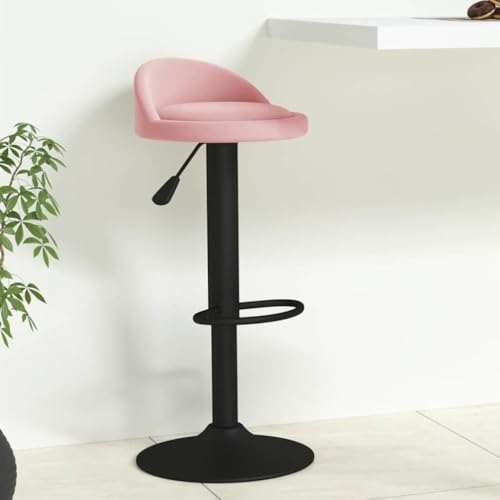 Teenpull Velvet Bar Stools Set, Adjustable Swivel Kitchen Counter Chairs, Modern Tall Dining Island Stool for Home, Pink von Teenpull