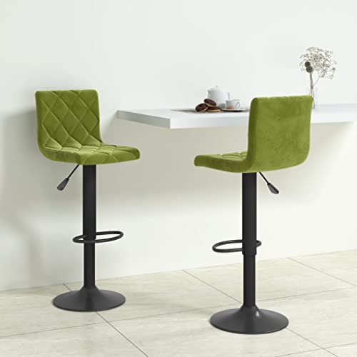 Teenpull Velvet Bar Stools Set of 2, Adjustable Swivel Kitchen Counter Height Chairs with Backs, Modern Dining Room Seating von Teenpull