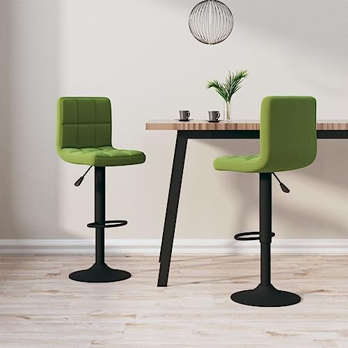 Teenpull Velvet Bar Stools Set of 2, Adjustable Swivel Kitchen Counter Height Chairs with Footrest, Modern Dining Room Seating for Home Bar or Island von Teenpull