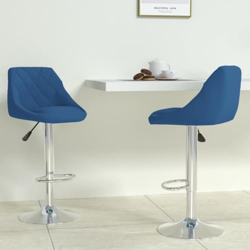 Teenpull Velvet Bar Stools Set of 2, Blue Adjustable Swivel Counter Height Chairs for Kitchen Dining Room Island Teenpull Velvet Bar Stools Set of 2, Blue Adjustable Swivel Counter Height Chairs for Kitchen Dining Room Island von Teenpull