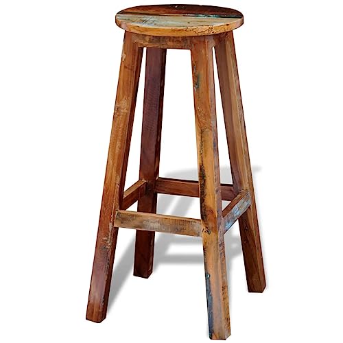 Teenpull Vintage Solid Reclaimed Wood Bar Stool for Kitchen Island, Counter, Dining Room, Handcrafted, Polished von Teenpull