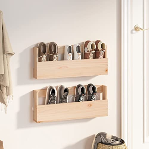 Teenpull Wand-Schuhregale aus massivem Kiefernholz, 2er-Set, 59x9x23 cm, platzsparender Organizer für den Eingangsbereich, Schuhschrank und Flur, Regal zur Wandmontage Teenpull Wand-Schuhregale aus massivem Kiefernholz, 2er-Set, 59x9x23 cm, platzsparender Organizer für den Eingangsbereich, Schuhschrank und Flur, Regal zur Wandmontage von Teenpull