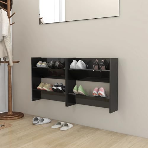 Teenpull Wand-Schuhschrank, 2er-Set, Hochglanz-Schwarz, 60x18x60 cm, platzsparender Schrank für Eingangsbereich, Moderne Aufbewahrung mit Kippfächern Teenpull Wand-Schuhschrank, 2er-Set, Hochglanz-Schwarz, 60x18x60 cm, platzsparender Schrank für Eingangsbereich, Moderne Aufbewahrung mit Kippfächern von Teenpull