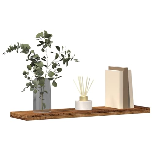 Teenpull Wandregale 4er Set in Altholz-Optik, 40x10x1,5 cm, schwebendes Holzwerkstoff-Regal, vielseitig für Zuhause, Büro, Schlafzimmer von Teenpull