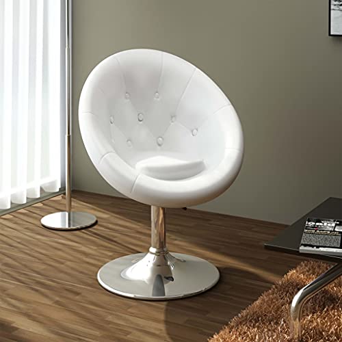 Teenpull White Faux Leather Chesterfield Cocktail Chair, Modern Adjustable Swivel Bar Stool for Kitchen Island Counter Dining Room von Teenpull