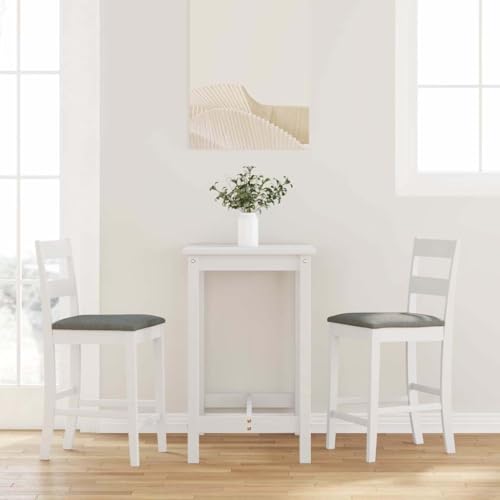Teenpull White Solid Rubberwood Bar Stools, Set of 2 Kitchen Counter Chairs with Cushions, Modern Dining Seating for Home Island von Teenpull
