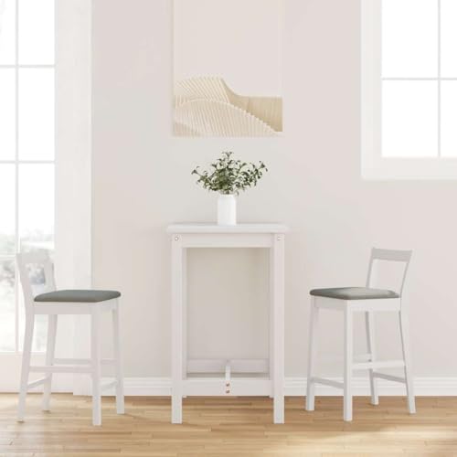 Teenpull White Solid Rubberwood Bar Stools Set, 2 Counter Chairs with Cushions for Kitchen Island Dining Room von Teenpull