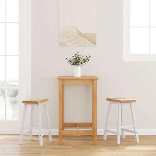 Teenpull White Solid Rubberwood Bar Stools Set of 2, Counter Height Kitchen Chairs for Dining Room & Home Island Teenpull White Solid Rubberwood Bar Stools Set of 2, Counter Height Kitchen Chairs for Dining Room & Home Island von Teenpull