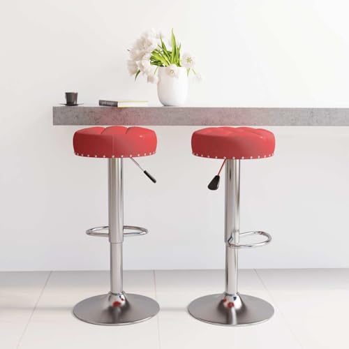 Teenpull Wine Red Fabric Bar Stools, Set of 2 Adjustable Height Swivel Chairs for Kitchen Island, Dining Room Counter Teenpull Wine Red Fabric Bar Stools, Set of 2 Adjustable Height Swivel Chairs for Kitchen Island, Dining Room Counter von Teenpull