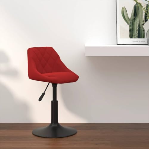 Teenpull Wine Red Velvet Bar Stool, Adjustable Swivel Counter Height Chair for Kitchen Island, Dining Room, Modern Home Bar Furniture von Teenpull
