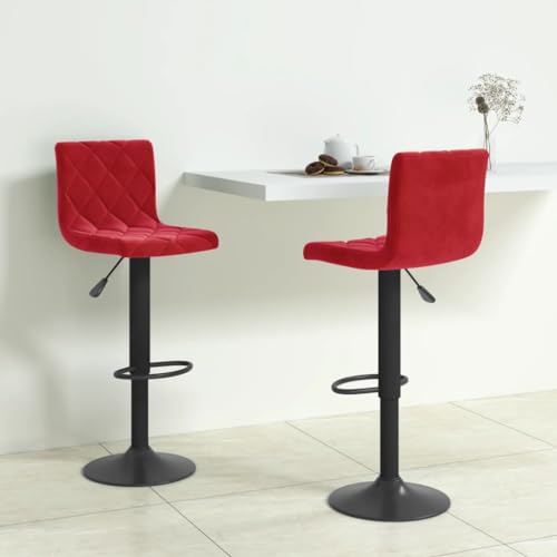 Teenpull Wine Red Velvet Bar Stools, Set of 2, Swivel Adjustable Counter Height Chairs for Kitchen Island Dining Room Teenpull Wine Red Velvet Bar Stools, Set of 2, Swivel Adjustable Counter Height Chairs for Kitchen Island Dining Room von Teenpull