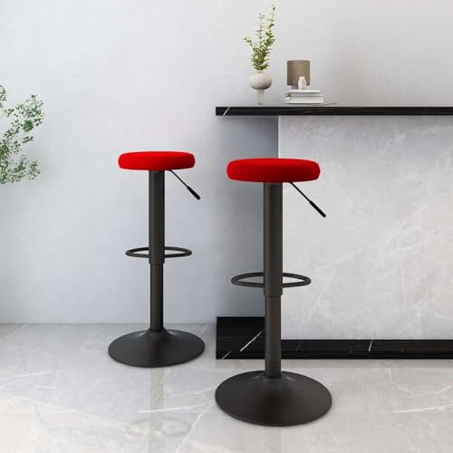 Teenpull Wine Red Velvet Bar Stools Set of 2, Swivel Adjustable Kitchen Counter Chairs with Backs for Dining Room Teenpull Wine Red Velvet Bar Stools Set of 2, Swivel Adjustable Kitchen Counter Chairs with Backs for Dining Room von Teenpull