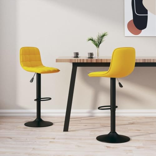 Teenpull Yellow Velvet Bar Stools, Set of 2, Swivel Adjustable Counter Height Chairs for Kitchen Island Dining Room Teenpull Yellow Velvet Bar Stools, Set of 2, Swivel Adjustable Counter Height Chairs for Kitchen Island Dining Room von Teenpull