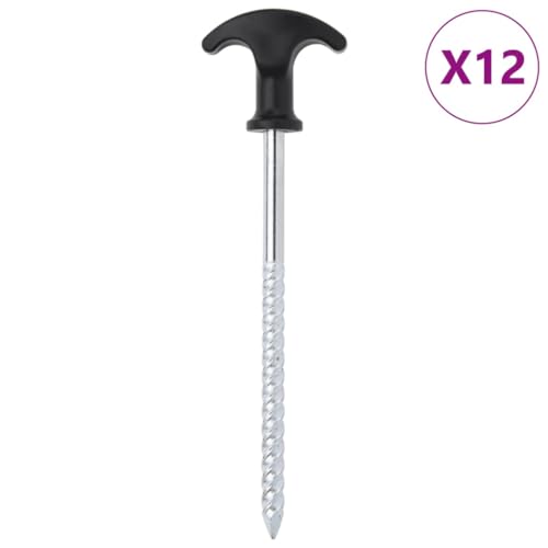 Teenpull Zeltheringe 12 STK. 17 cm Ø7 mm, Verzinkter Stahl für sicheren Halt im Outdoor Camping, Patio & Garten von Teenpull