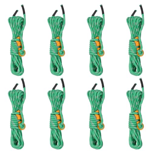 Teenpull Zeltleinen mit Seilspannern, 8 STK., Reflektierend, 4 m, 4 mm Durchmesser, 140 kg Tragkraft, Ideal für Outdoor Camping Zelte von Teenpull