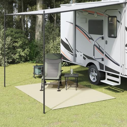 Teenpull Zeltteppich Creme 4x2 m, Strapazierfähiger Vorzeltteppich, rutschfeste Unterlage für Camping, Wohnwagen, Garten von Teenpull