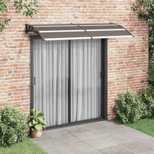 Vordach Schwarz 240x100 cm, Witterungsbeständiges Terrassendach mit UV-Schutz, Robustes Fenster Vordach für Haustür, Balkon und Patio von Teenpull