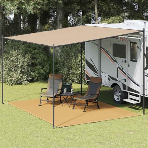 Zeltteppich Sandfarbe 300x400 cm, strapazierfähiger Outdoor Teppich aus HDPE, wasserdicht, UV-beständig für Camping, Wohnwagen, Balkon, Terrasse von Teenpull