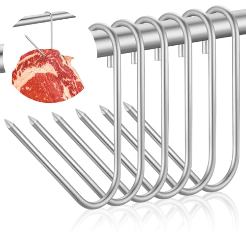 Teenyyou 6 Stück Pit Barrel Cooker Fleischhaken, Edelstahl Räucherhaken zum Räuchern, Trocknen, Metzgern, Grillen, Jerky Teenyyou 6 Stück Pit Barrel Cooker Fleischhaken, Edelstahl Räucherhaken zum Räuchern, Trocknen, Metzgern, Grillen, Jerky von Teenyyou