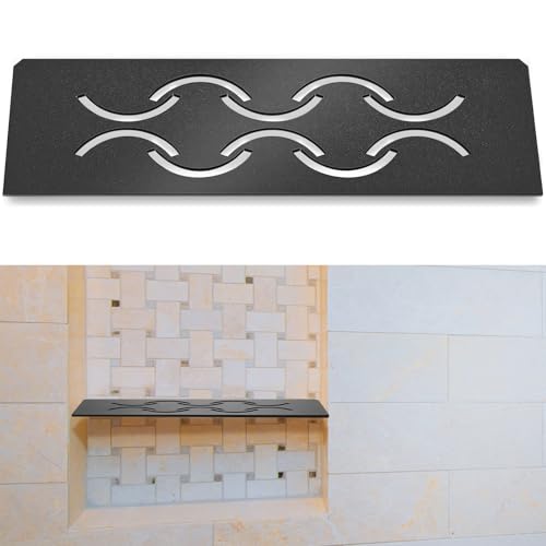 Teenyyou Aluminium-Duschnische, rechteckiges Regal für 30,5 cm vorgefertigte Bretter, SN/SNLT Nische, passend für 5/32 Zoll Fugenlinie, 4 mm dick, Wellendesign, mattschwarzes Finish Teenyyou Aluminium-Duschnische, rechteckiges Regal für 30,5 cm vorgefertigte Bretter, SN/SNLT Nische, passend für 5/32 Zoll Fugenlinie, 4 mm dick, Wellendesign, mattschwarzes Finish von Teenyyou