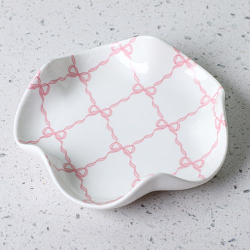 Teenyyou Löffelablage mit Schleife für Küchentheke, niedlicher Keramik-Kochlöffelhalter für Herdplatte, großer Utensilienspatel, Ablage, Tablett, Küchenhelfer, Geschenk, Einweihungen, 13 cm von Teenyyou