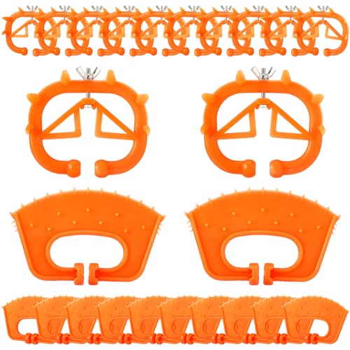 Teenyyou Nasenringe für Nutztiere, aus Kunststoff, langlebig, für Rinder, Kälber, Kälber, Kuh, Orange, 20 Stück von Teenyyou