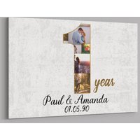 1st Jahrestag Geschenke Benutzerdefinierte Collage Foto Leinwand Personalisierte Wand Kunst Hochzeitstag Geschenk Ein Jahr Verheiratet Frau Mann von TeerrificGift