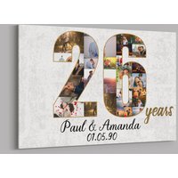 26 Jahre Jubiläum Geschenke Benutzerdefinierte Collage Foto Leinwand Personalisierte Wand Kunst Hochzeitstag Geschenk Verheiratet Wife Ehemann 26 Jahre Jubiläum Geschenke Benutzerdefinierte Collage Foto Leinwand Personalisierte Wand Kunst Hochzeitstag Geschenk Verheiratet Wife Ehemann von TeerrificGift