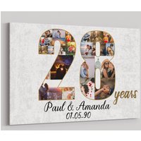 28 Jahre Jubiläum Geschenke Benutzerdefinierte Collage Foto Leinwand Personalisierte Wand Kunst Hochzeitstag Geschenk Verheiratet Wife Ehemann von TeerrificGift
